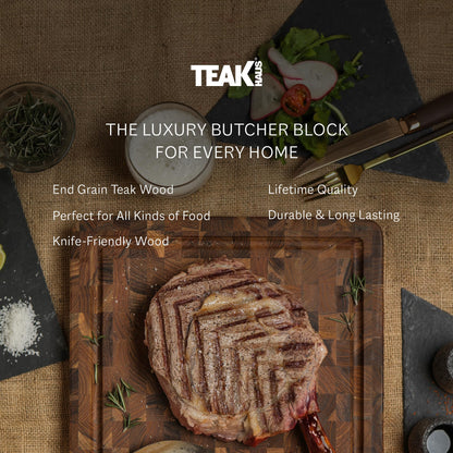 Non-Toxic Teak End-Grain Cutting Board, FSC-Certified – Teakhaus