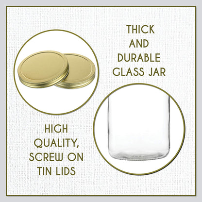 1-Gallon Glass Mason Jars with Airtight Metal Lids, 2-Pack - Kitchentoolz