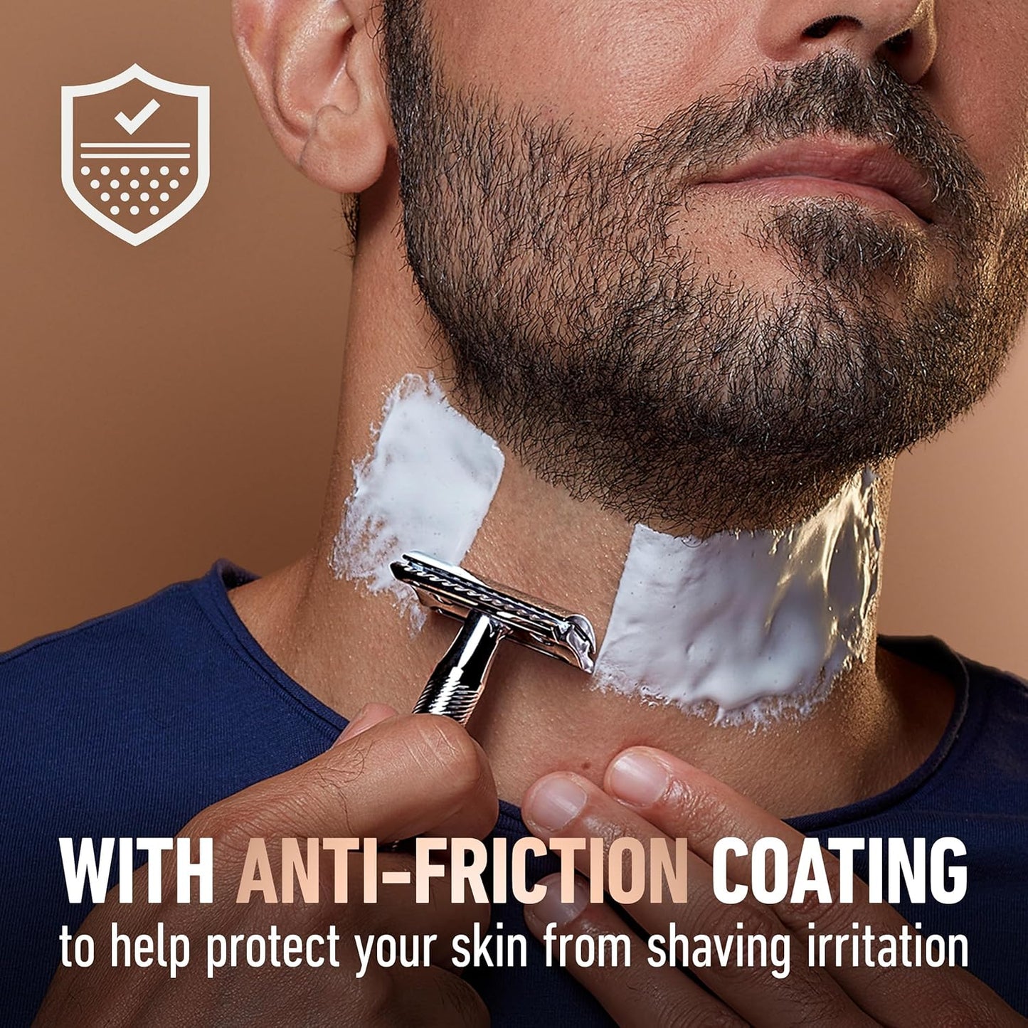 King C. Gillette Safety Razor: Chrome-Plated Handle & 5 Platinum Blades