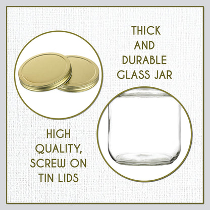Half-Gallon Glass Mason Jars with Metal Lids, 2-Pack - Kitchentoolz