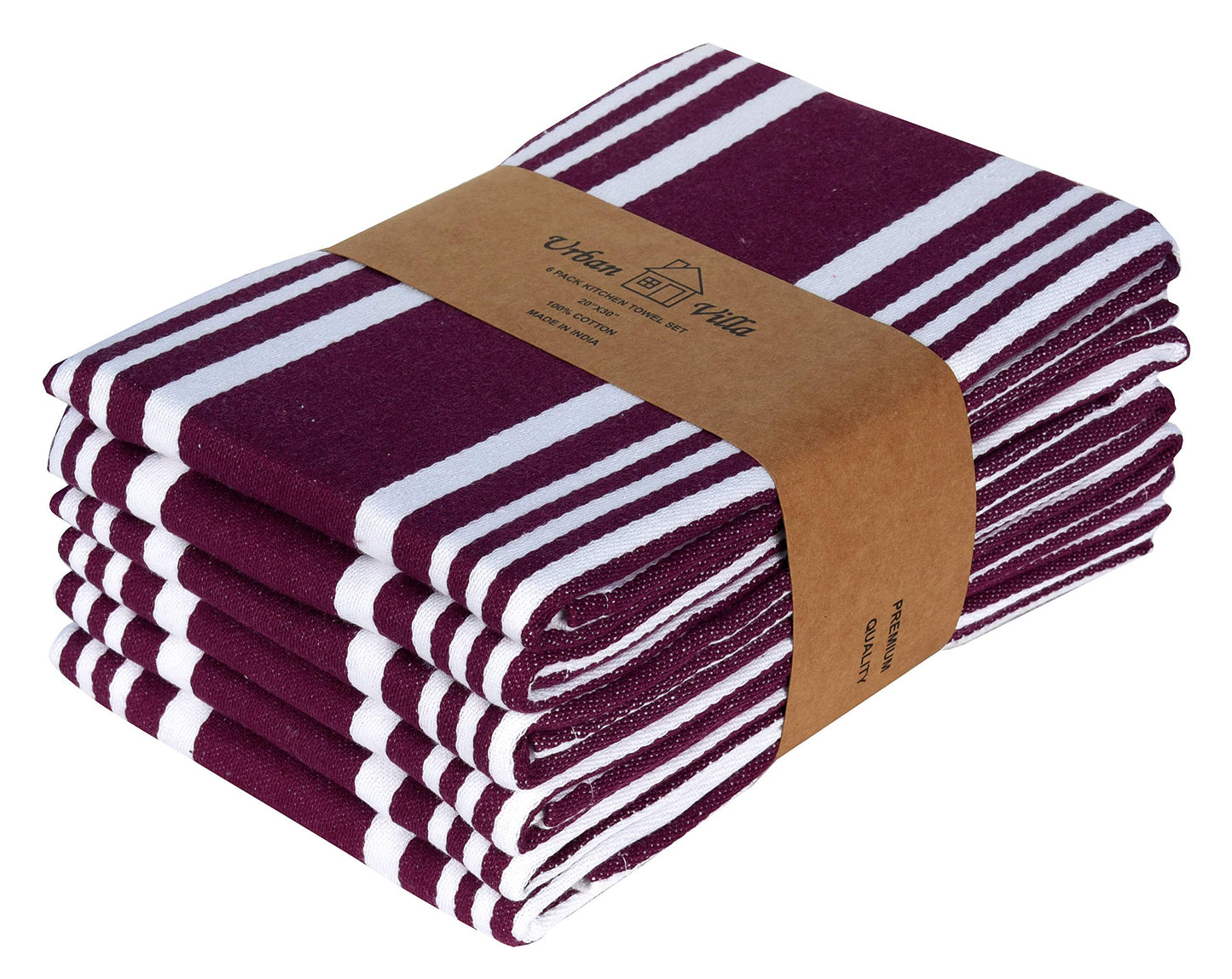 Microplastic-Free Kitchen: Urban Villa Cotton Dish Towels 6-Pack Non-Toxic