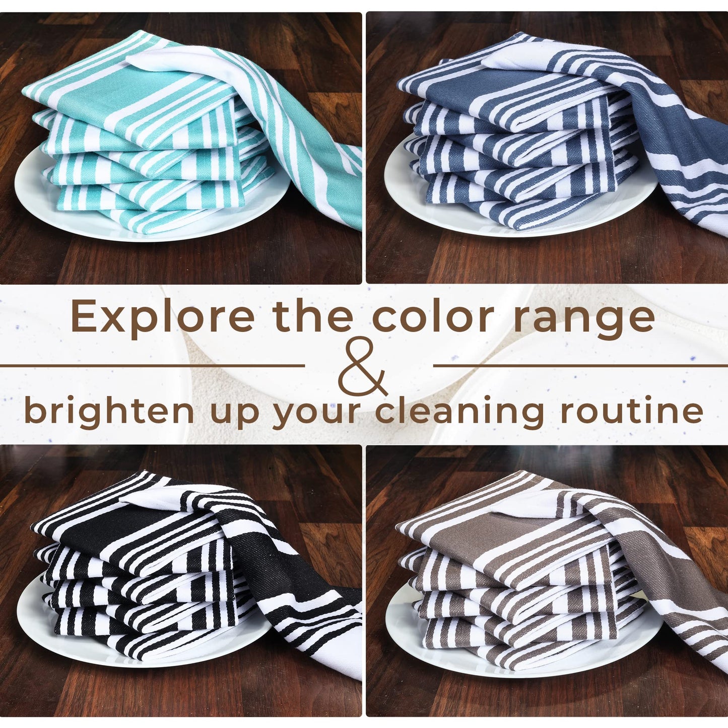 Microplastic-Free Kitchen: Urban Villa Cotton Dish Towels 6-Pack Non-Toxic