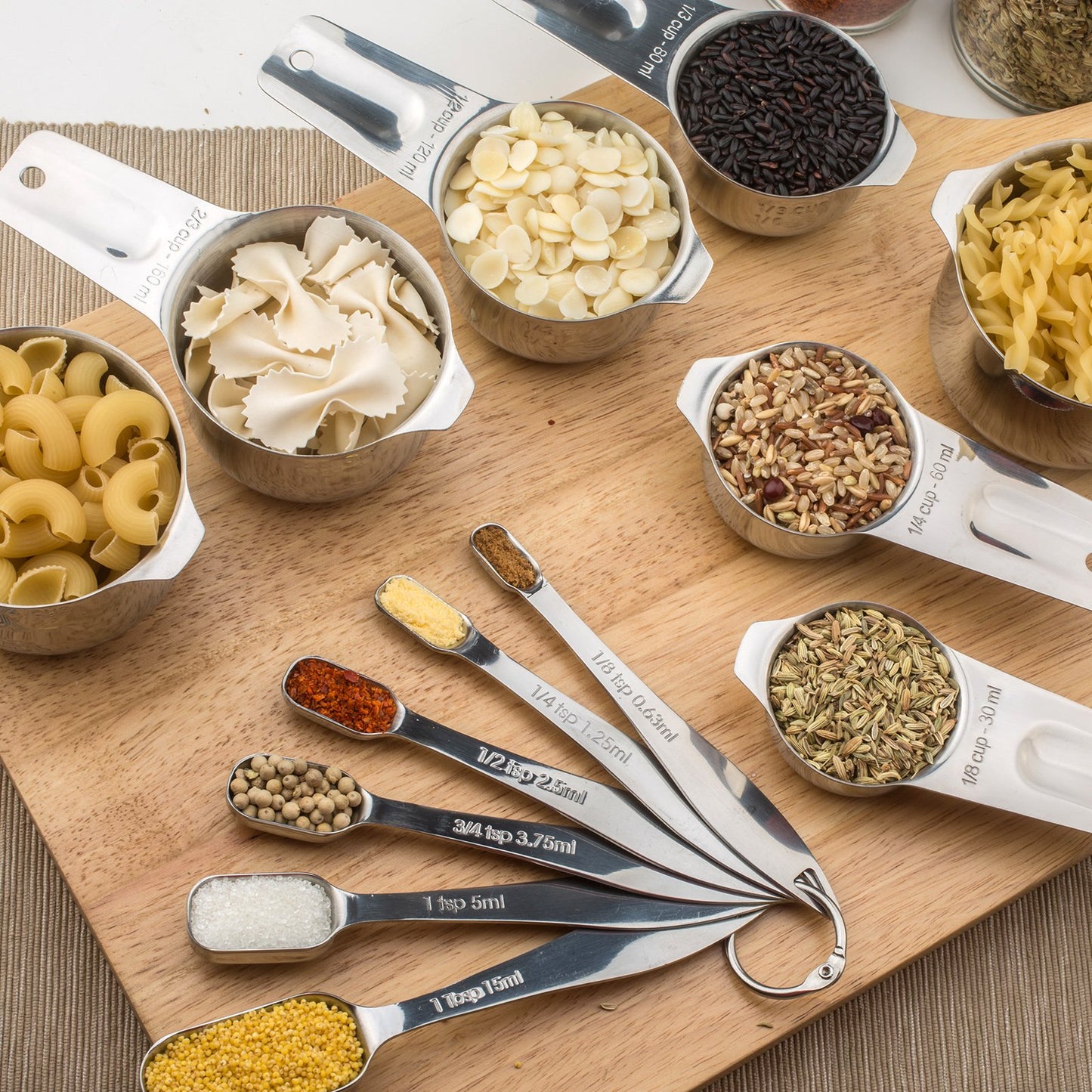 Microplastic-Free 18/8 Stainless Steel Measuring Cups & Spoons Set, 13-Piece