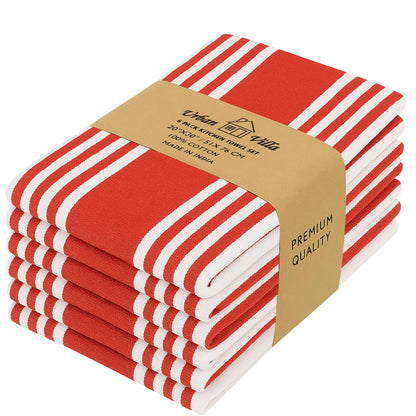Microplastic-Free Kitchen: Urban Villa Cotton Dish Towels 6-Pack Non-Toxic