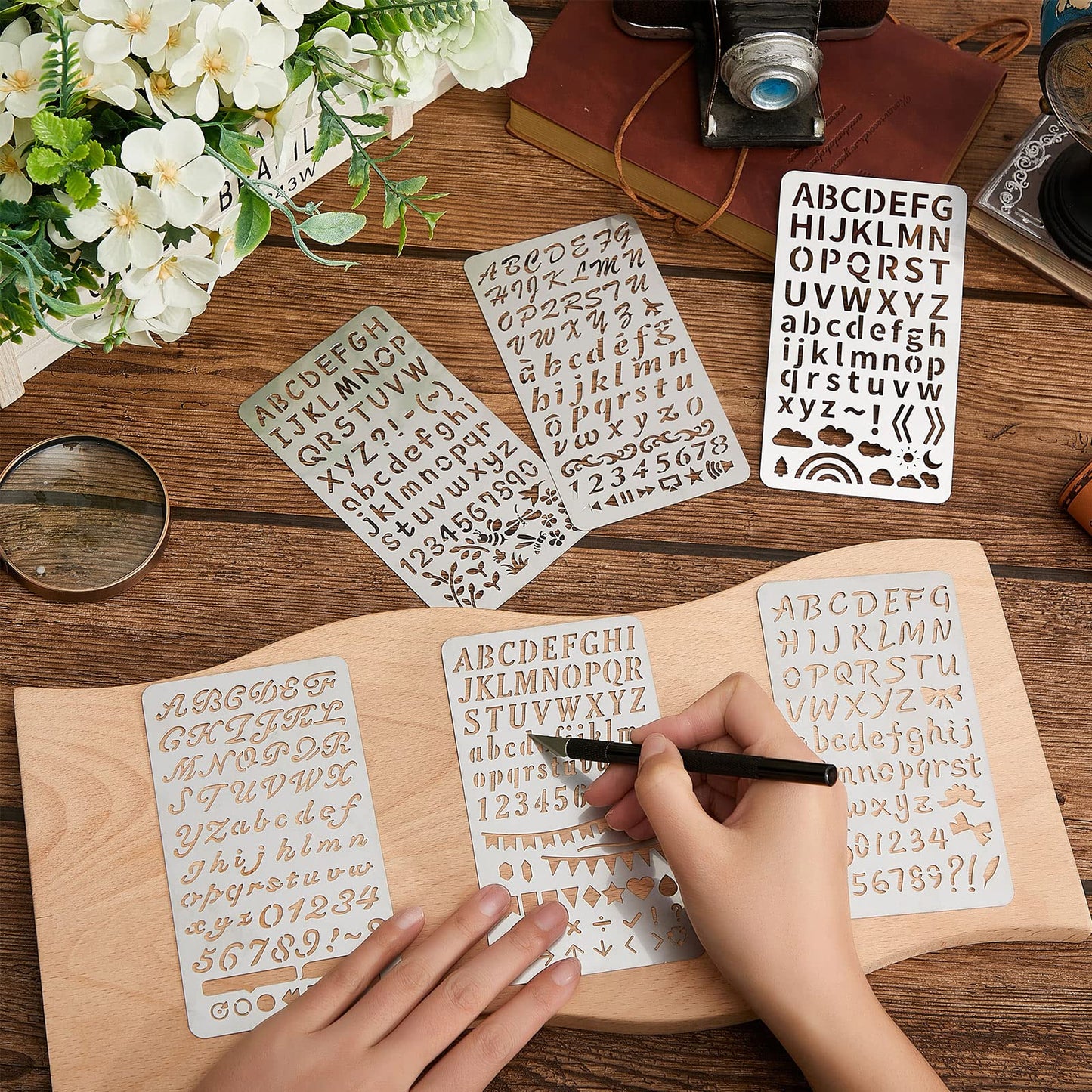 Sustainable Gift Wrap: Lewtemi Metal Stencils Stainless Steel Craft Non-Toxic