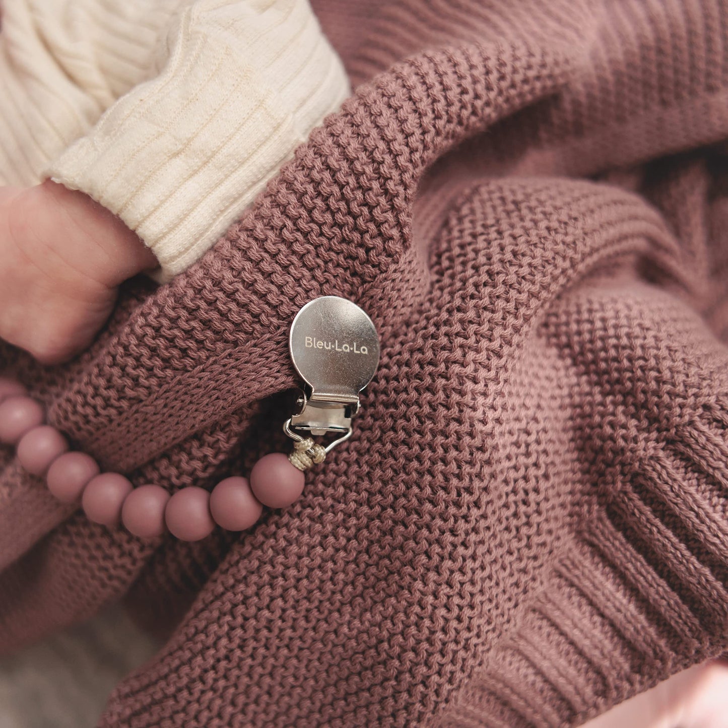 Bleu La La Heritage Knit Blanket: 100% Organic Cotton Luxury