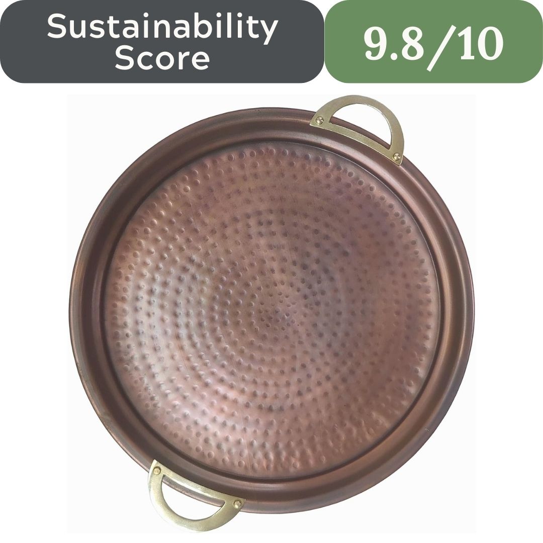 Handmade Hammered Copper Serving Tray, 14-Inch (Aruma)