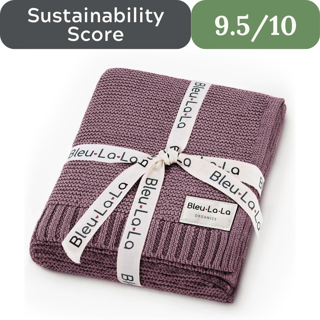 Bleu La La Heritage Knit Blanket: 100% Organic Cotton Luxury