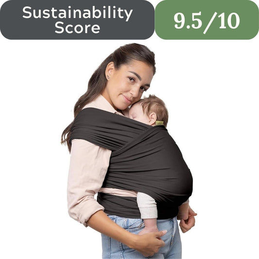 Boba Organic Baby Wrap Carrier: Soft Dark Grey Cotton Sling