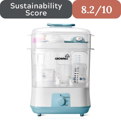 Grownsy 4-in-1 Bottle Sterilizer: Large 8-Bottle Steam Sanitizer