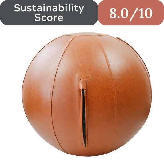 LifeSpan Fitness Ball Chair: Premium Caramel Leather Style