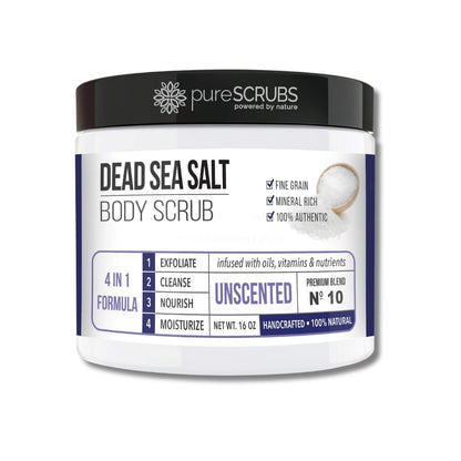 pureSCRUBS Unscented Exfoliating Body Scrub on white background