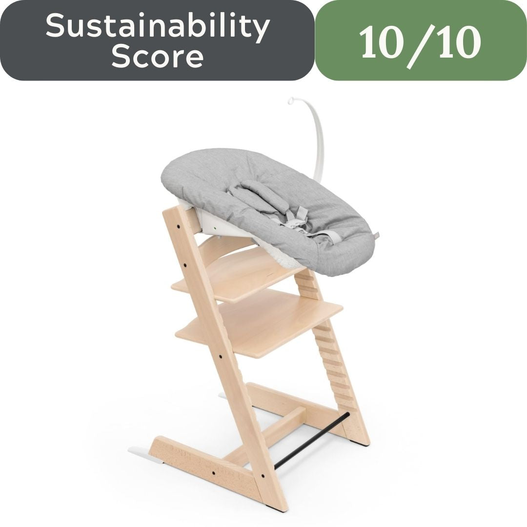 Stokke Tripp Trapp Solid Beechwood Chair with Newborn Set Bundle